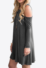 Load image into Gallery viewer, 875 Cold-Shoulder Long Sleeve Round Neck Dress