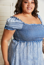 Load image into Gallery viewer, GeeGee Leading Lady Full Size Mineral Wash Chambray Dress