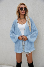 Load image into Gallery viewer, Openwork V-Neck Dropped Shoulder Cardigan