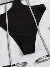 Load image into Gallery viewer, Glitter Cutout Spaghetti Strap One-Piece Swimsuit