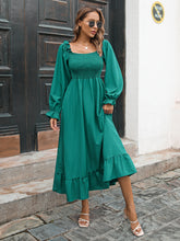 Load image into Gallery viewer, Smocked Ruffle Hem Flounce Sleeve Dress