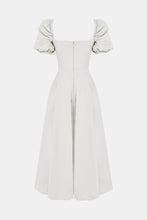 Load image into Gallery viewer, Square Neck Tie Front Ruched Split Dress