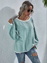 Load image into Gallery viewer, Dropped Shoulder Boat Neck Long Sleeve Sweater