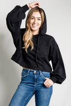 Load image into Gallery viewer, Zenana Full Size Balloon Sleeve Drawstring Detail Cropped Hoodie