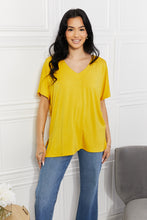 Load image into Gallery viewer, Yelete Full Size V-Neck Side Slit Tee