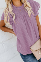 Load image into Gallery viewer, Layered Flutter Sleeve Smocked Blouse