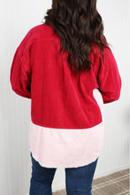 Load image into Gallery viewer, GeeGee Full Size Two-Tone Raw Hem High-Low Corduroy Jacket