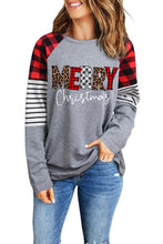 Load image into Gallery viewer, MERRY CHRISTMAS Mixed Print Round Neck Top