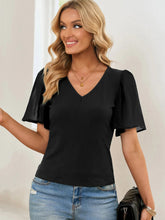 Load image into Gallery viewer, V Neck Flutter Sleeve Top