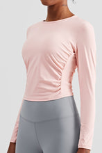 Load image into Gallery viewer, Gathered Detail Long Sleeve Sports Top
