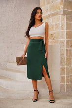Load image into Gallery viewer, Belted Wrap Midi Skirt with Split