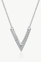 Load image into Gallery viewer, Sterling Silver V Letter Pendant Necklace DIBS 7007