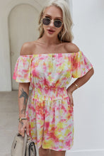 Load image into Gallery viewer, Off-Shoulder Short Flutter Sleeve Mini Dress