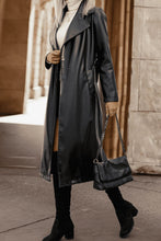 Load image into Gallery viewer, Lapel Collar Tie Waist Long Sleeve Trench Coat