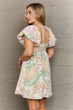 Load image into Gallery viewer, GeeGee Sugar & Spice Multicolored Leaf Print Mini Dress