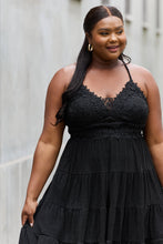 Load image into Gallery viewer, White Birch Full Size Metallic Crochet Lace Detail Midi Dress