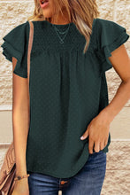 Load image into Gallery viewer, Layered Flutter Sleeve Smocked Blouse