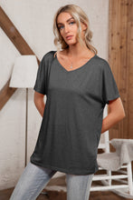 Load image into Gallery viewer, Solid V-Neck Short Sleeve Tee