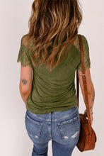 Load image into Gallery viewer, Spliced Lace V-Neck Tee Shirt