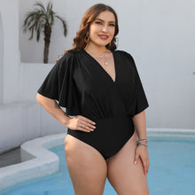 Load image into Gallery viewer, Plus Size Ruched Surplice Neck One-Piece Swimsuit