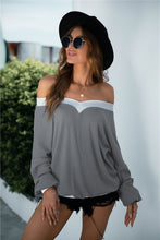 Load image into Gallery viewer, Off-Shoulder Waffle-Knit Dropped Shoulder Blouse