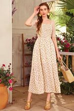 Load image into Gallery viewer, Floral Square Neck Sheer Flounce Sleeve Dress