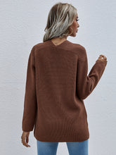 Load image into Gallery viewer, Deep V Rib-Knit Sweater