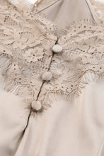 Load image into Gallery viewer, Lace Trim Buttoned Spaghetti Strap Bodysuit