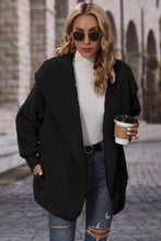 Load image into Gallery viewer, Open Front Hooded Teddy Jacket with Pockets
