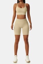 Load image into Gallery viewer, Crisscross Sports Bra and Biker Shorts Set