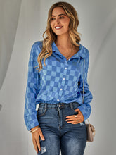 Load image into Gallery viewer, Checkered Curved Hem Shirt
