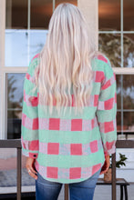 Load image into Gallery viewer, Plaid Button Front Dropped Shoulder Shacket