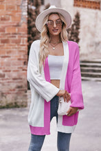 Load image into Gallery viewer, Contrast Open Front Dropped Shoulder Longline Cardigan
