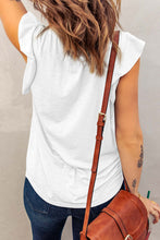 Load image into Gallery viewer, Butterfly Sleeve Notched Neck Top