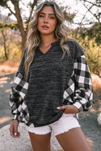 Load image into Gallery viewer, Plaid Notched Neck Top