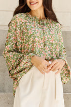 Load image into Gallery viewer, HEYSON She's Blossoming Full Size Balloon Sleeve Floral Blouse
