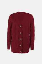 Load image into Gallery viewer, Cable-Knit Button Down V-Neck Cardigan