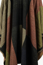 Load image into Gallery viewer, Color Block Open Front Poncho