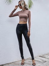 Load image into Gallery viewer, Full Run & Long PU Black Leggings