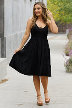 Load image into Gallery viewer, White Birch Full Size Metallic Crochet Lace Detail Midi Dress