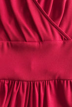 Load image into Gallery viewer, Gathered Detail Surplice Lantern Sleeve Jumpsuit