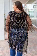 Load image into Gallery viewer, Plus Size Contrast Sequin Sheer Mesh Cardigan