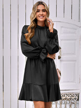 Load image into Gallery viewer, Mock Neck Flounce Sleeve Mini Dress
