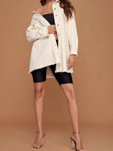 Load image into Gallery viewer, Collared Neck Button-Up Dropped Shoulder Denim Jacket