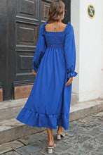 Load image into Gallery viewer, Smocked Ruffle Hem Flounce Sleeve Dress