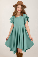 Load image into Gallery viewer, Round Neck Petal Sleeve Dress