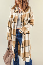 Load image into Gallery viewer, Plaid Duster Coat with Breast Pockets DIBS DUSTER