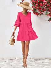 Load image into Gallery viewer, V-Neck Flare Sleeve Mini Dress