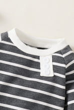Load image into Gallery viewer, Baby Striped Decorative Button Top and Joggers Set