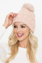Load image into Gallery viewer, Justin Taylor Pom-Pom Cuffed Beanie